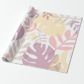 Tropische pasta gele lavendel monstera blaast cadeaupapier (Uitgerold)