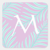 Tropische pasta-monogram Sticker (Voorkant)
