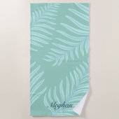 Tropische pasta's laten een monogram doorkleppen strandlaken (Voorkant)