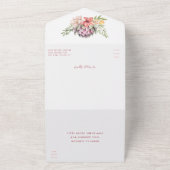 Tropische pasteibloemen in één stuk all in one uitnodiging (Buitenkant)