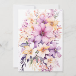 Tropische Pastel Bloemenboeket Moederdag Bruiloft Feestdagenkaart