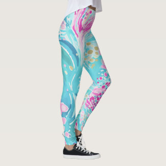 Tropische pastel Caribisch Zee Koraalrif Zomer Leggings
