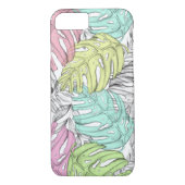 Tropische pastel monstera leaf waterverf Case-Mate iPhone case (Achterkant)