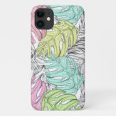 Tropische pastel monstera leaf waterverf Case-Mate iPhone case (Achterkant)