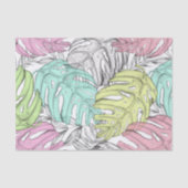 Tropische pastel monstera leaf waterverf tissuepapier (Voorkant)