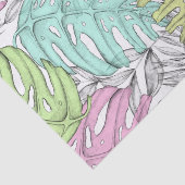 Tropische pastel monstera leaf waterverf tissuepapier (Detail)