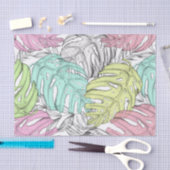 Tropische pastel monstera leaf waterverf tissuepapier (Craft)