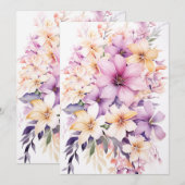 Tropische Pastelkleurige Bloemboeket Moederdag Bru Feestdagenkaart (Voorkant / Achterkant)