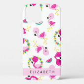 Tropische Patroon, Flamingo's, Bloemen, Jouw naam Case-Mate iPhone Case (Achterkant)