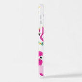 Tropische Patroon, Flamingo's, Bloemen, Jouw naam iPhone Hoesje (Linkerkant)