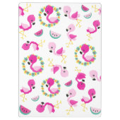 Tropische Patroon, Flamingo's, Bloemen, Jouw naam Klembord (Achterkant)