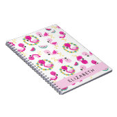 Tropische Patroon, Flamingo's, Bloemen, Jouw naam Notitieboek (Rechterzijde)