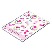 Tropische Patroon, Flamingo's, Bloemen, Jouw naam Notitieboek (Linkerzijde)