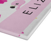 Tropische Patroon, Flamingo's, Bloemen, Jouw naam Snijplank (Hoek)