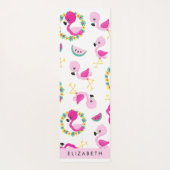 Tropische Patroon, Flamingo's, Bloemen, Jouw naam Yogamat (Achterkant)
