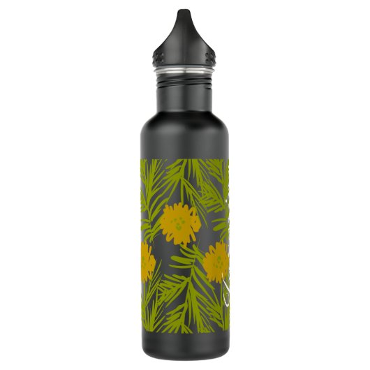 Tropische patroongele Florals Waterfles (Links)