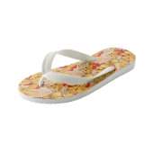 Tropische patroonventilatie in rood en geel kinder teenslippers (Schuin)
