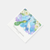 Tropische Pauw Bloem | Boho Bloemendier Monogram Servet (Hoek)