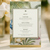 Tropische Pauw Palm 5x7 Wedding Menu Kaart