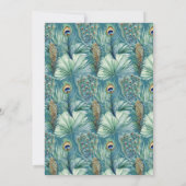 Tropische pauw veren vlinders bruiloft kaart (Achterkant)