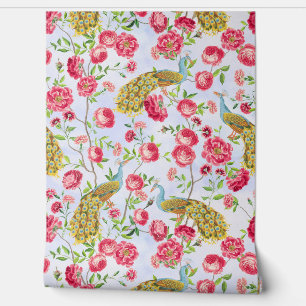 Tropische  Peacock Garden Rococo Chinoiserie Behang