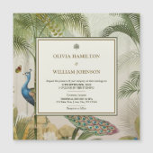 Tropische Peacock Palm bruiloft uitnodiging magnee (Voorkant)