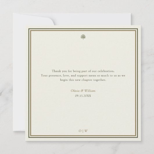 Tropische Peacock Palm Custom Wedding Dank u (Achterkant)