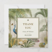 Tropische Peacock Palm Custom Wedding Dank u (Voorkant)