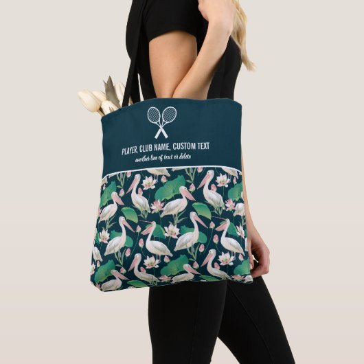 Tropische pelicaanse printpapier Aangepaste tennis Tote Bag (Dichtbij)