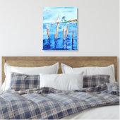 Tropische pelikanen canvas afdruk (Insitu (Slaapkamer))