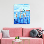 Tropische pelikanen canvas afdruk (Insitu (Woonkamer))