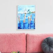 Tropische pelikanen canvas afdruk (Insitu (Woonkamer))