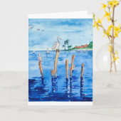 Tropische pelikanen kaart (Gele Bloem)