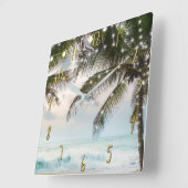 Tropische pelmoessoorten en palmbomen vierkante klok (Hoek)