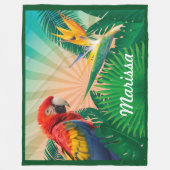 Tropische Perrot Gepersonaliseerde Naam of Citaat Fleece Deken (Voorkant)