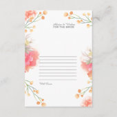 Tropische perzik bloem bruid bruiloft advies informatiekaartje (Voorkant)