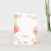 Tropische perzik bloem dank u kaart (Achterkant)