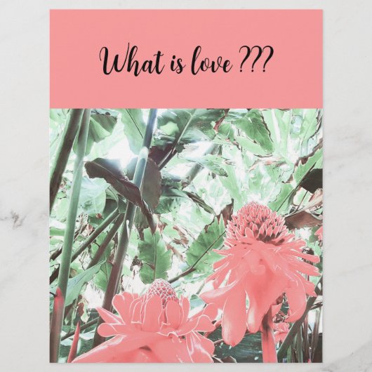 Tropische perzik bruiloft liefde flyer (Voorkant)