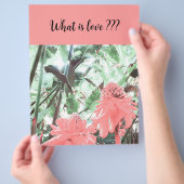 Tropische perzik bruiloft liefde flyer (Hand)