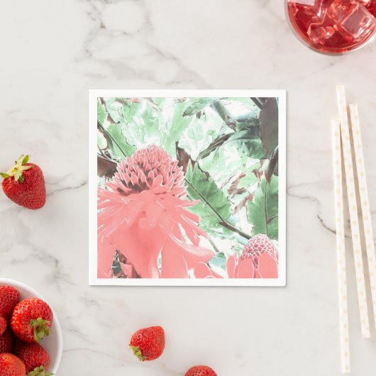 Tropische perzik bruiloft papier servet (Insitu)