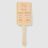 Tropische perzik en Blauwgroen huwelijksprogramma Handwaaier (Achterkant)