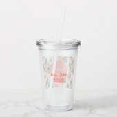 Tropische Perzik en Groene Bruidsmeisje Acryl Drinkbeker (Achterkant)