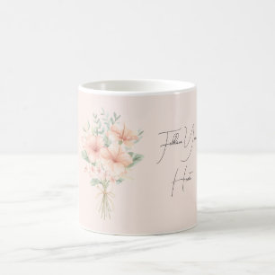 Tropische perzik hibiscus bloemen koffiemok
