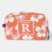 Tropische perzik hibiscus gepersonaliseerd monogra