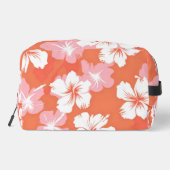 Tropische perzik hibiscus gepersonaliseerd monogra toilettasje (Achterkant)