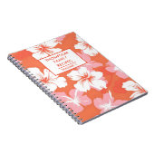 Tropische perzik hibiscus gepersonaliseerd recept notitieboek (Rechterzijde)