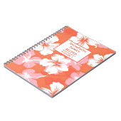 Tropische perzik hibiscus gepersonaliseerd recept notitieboek (Linkerzijde)