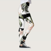 Tropische perzik Hibiscus plumeria bloemig Leggings (Rechts)