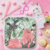 Tropische perzik tuin bruiloft plein papieren bordje (Feest)