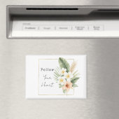 Tropische Perzik Witte Bloem Magneet (Insitu (Vaatwasser))